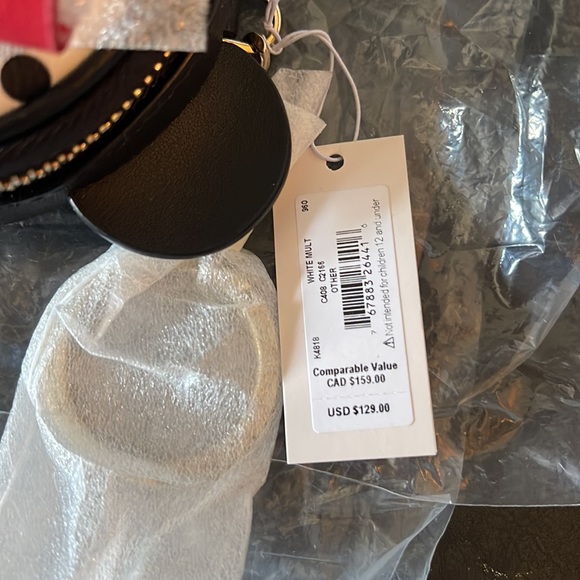 KATE SPADE LEATHER DISNEY X MINNIE MOUSE COIN PURSE KEYCHAIN Polka Dot Host Pick - Picture 4 of 5